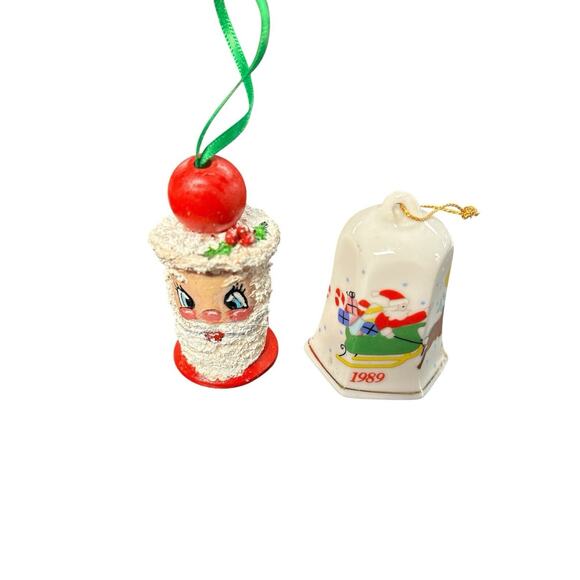 Vintage Santa Christmas Ornaments Random Lot of 10 • Ceramic, Wood, Resin - Picture 6 of 8
